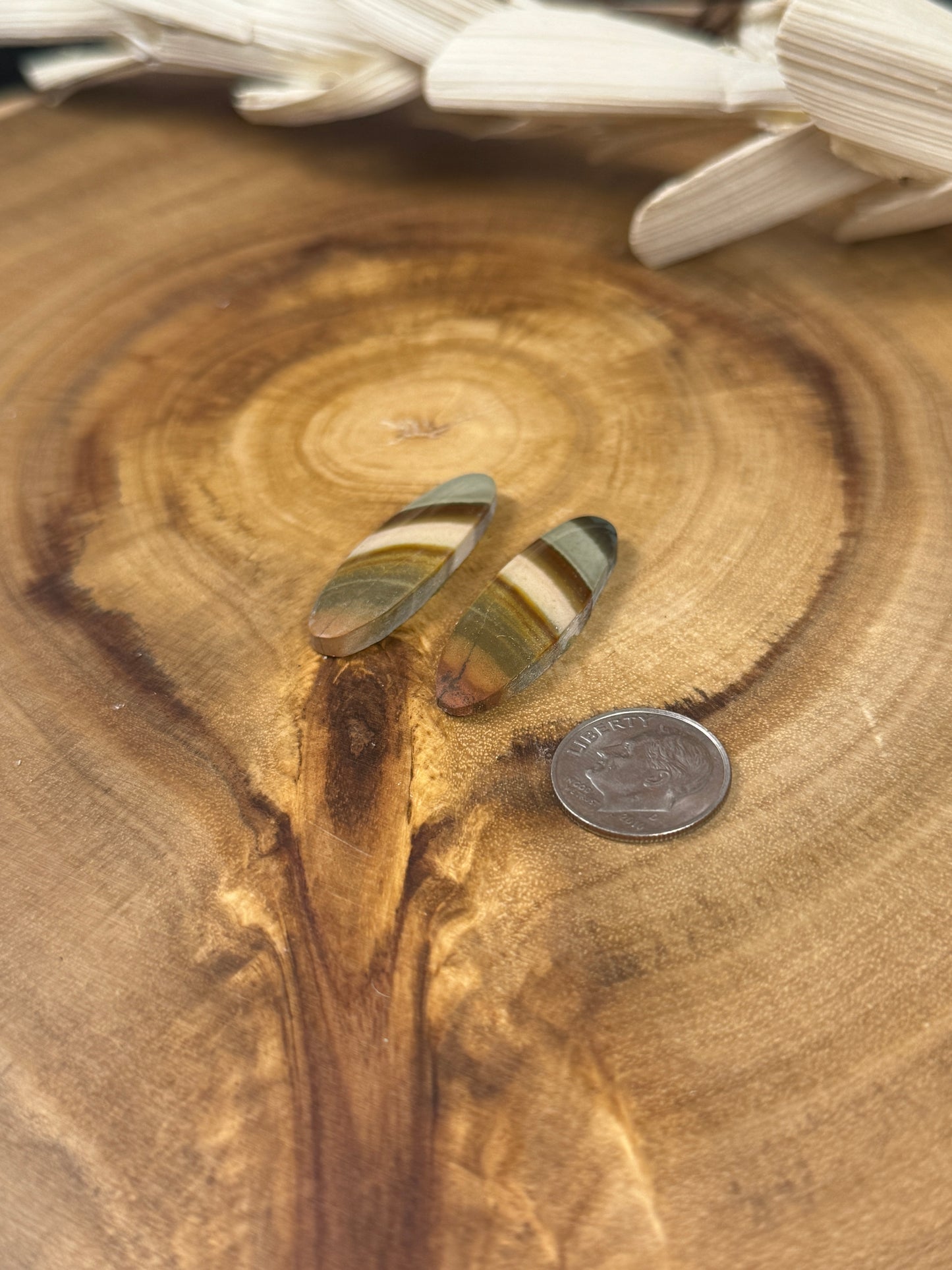 Polychrome Jasper Cabochon Pair for Earrings